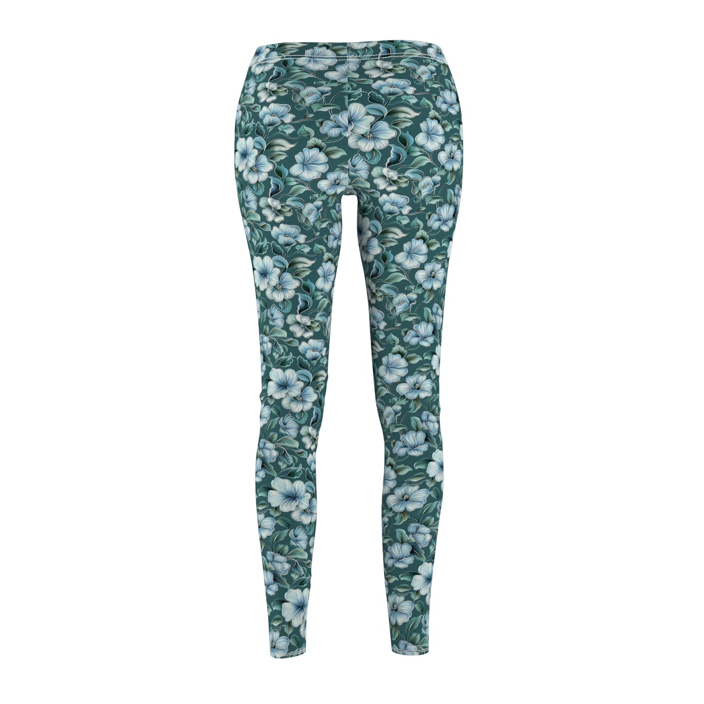 Teal Wildflower - Women's Soft & Casual Leggings