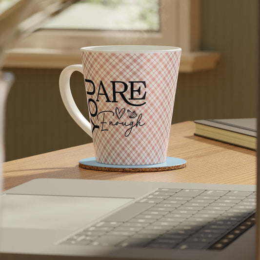 You Are Enough - Ceramic Latte Mug, 12oz - Plaid