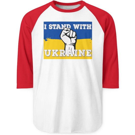 I Stand with Ukraine | Unisex Three-Quarter Sleeve Raglan Shirt