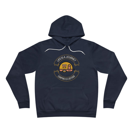 Life is a journey, Camping is a detour. Unisex Premium SPONGE FLEECE Pullover Hoodie Perfect for the Campfire Winter Camping