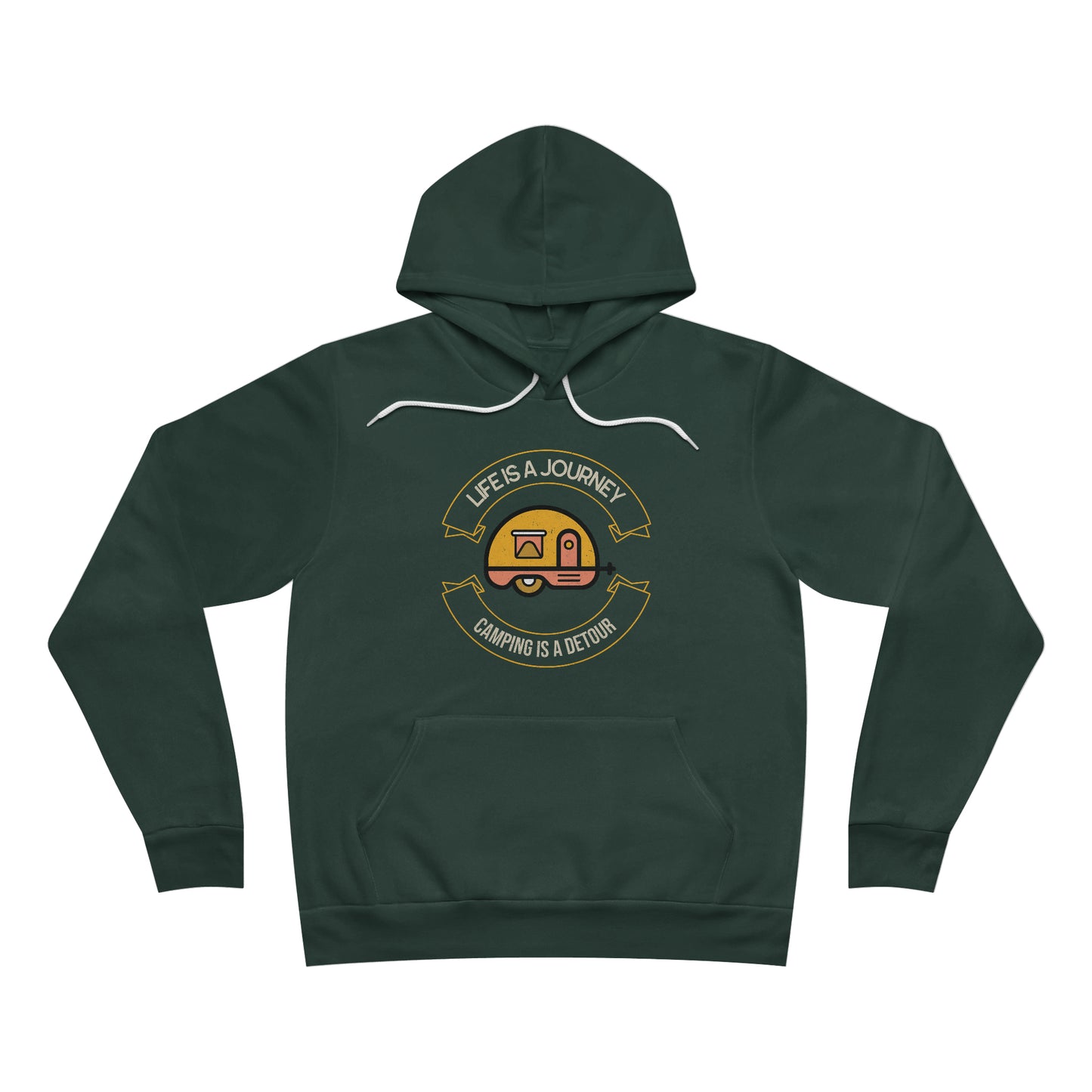 Life is a journey, Camping is a detour. Unisex Premium SPONGE FLEECE Pullover Hoodie Perfect for the Campfire Winter Camping