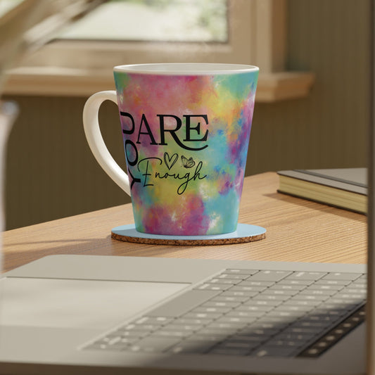You Are Enough - Ceramic Latte Mug, 12oz - Rainbow Clouds