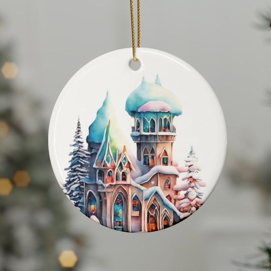 Idyllic Fantasy Christmas Scene | Ceramic Ornaments (1pcs, 5pcs, 10pcs, 20pcs) - 21