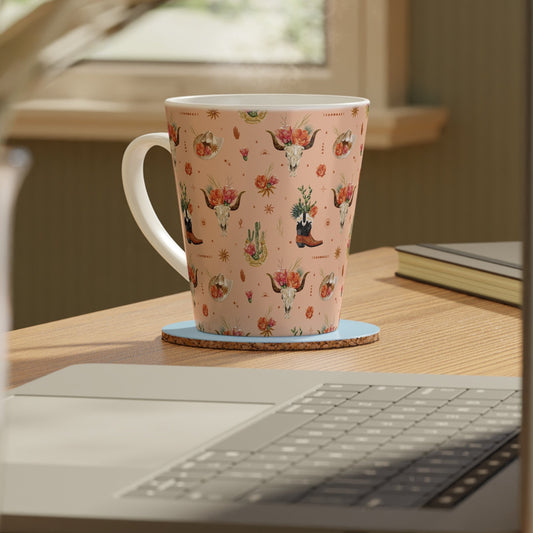 Cowgirl Print - Ceramic Latte Mug, 12oz