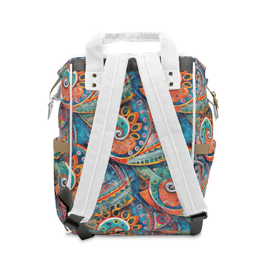 Boho Paisley Multifunctional Diaper Backpack