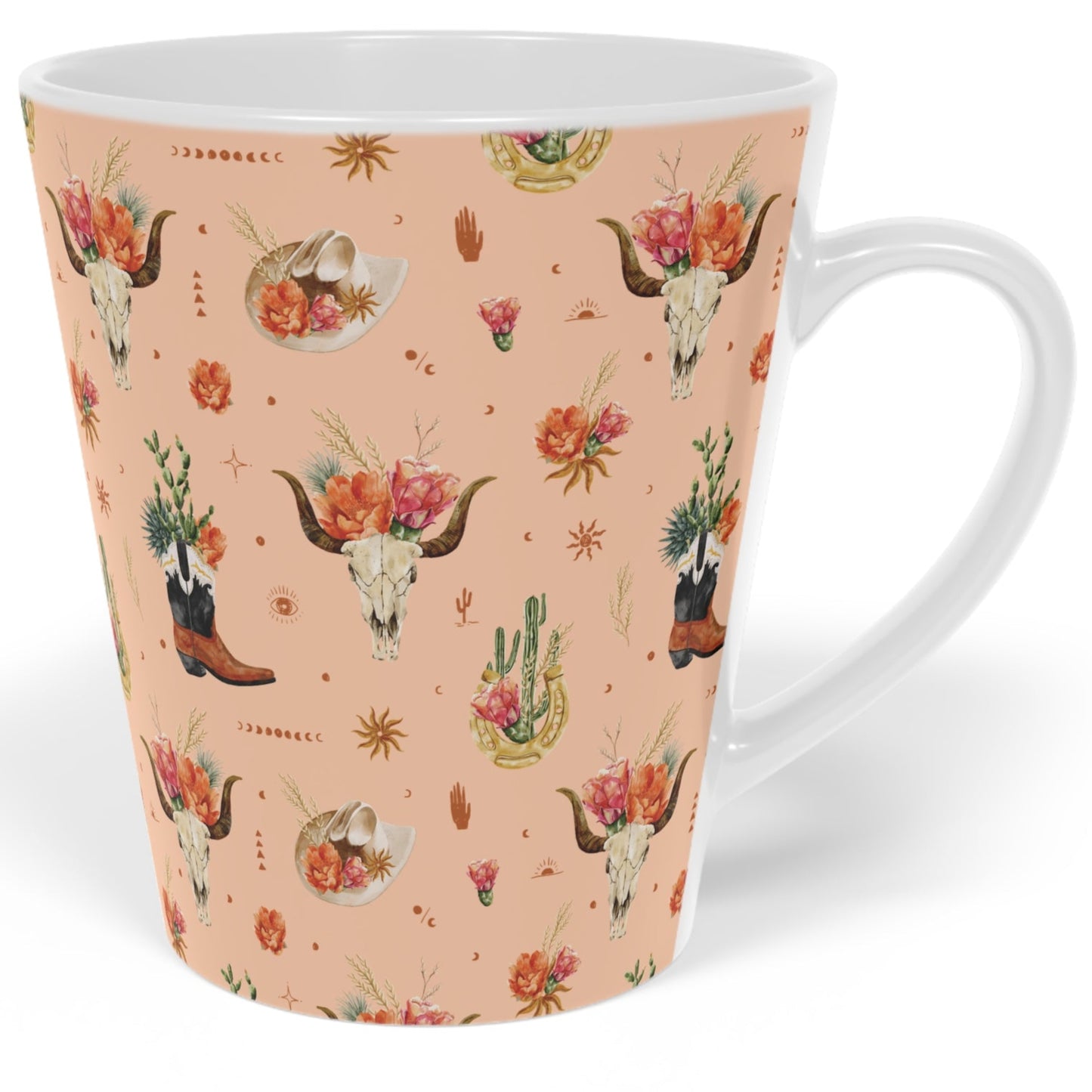 Cowgirl Print - Ceramic Latte Mug, 12oz