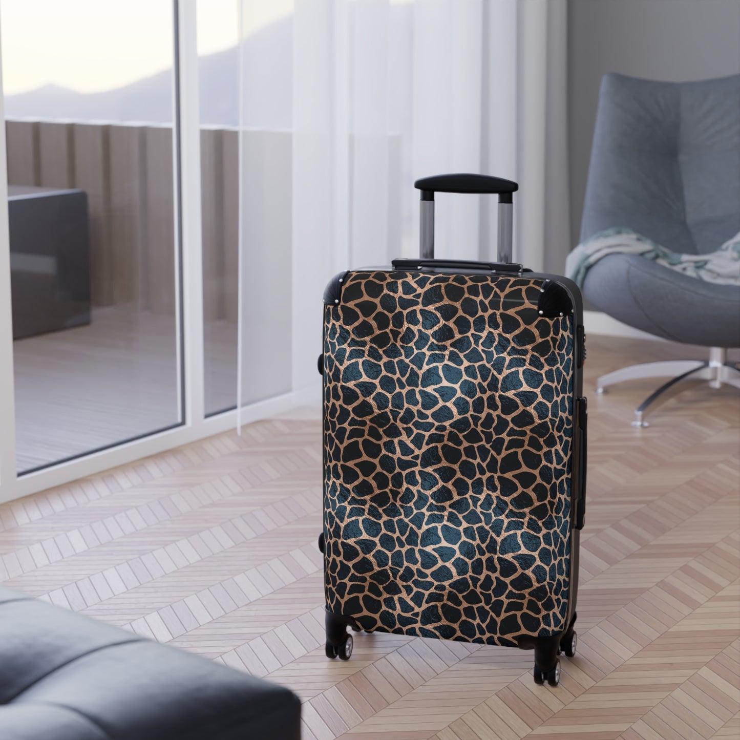 Rose Gold Giraffe Print - Suitcases Available in 3 Sizes (Small, Medium, & Large)