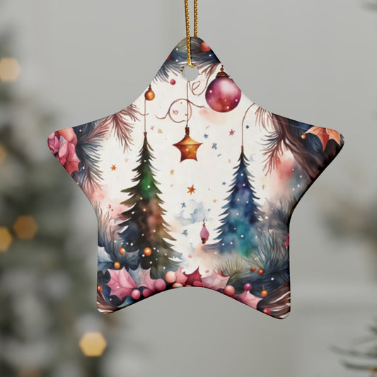 Idyllic Fantasy Christmas Scene | Ceramic Ornaments (1pcs, 5pcs, 10pcs, 20pcs) - 15