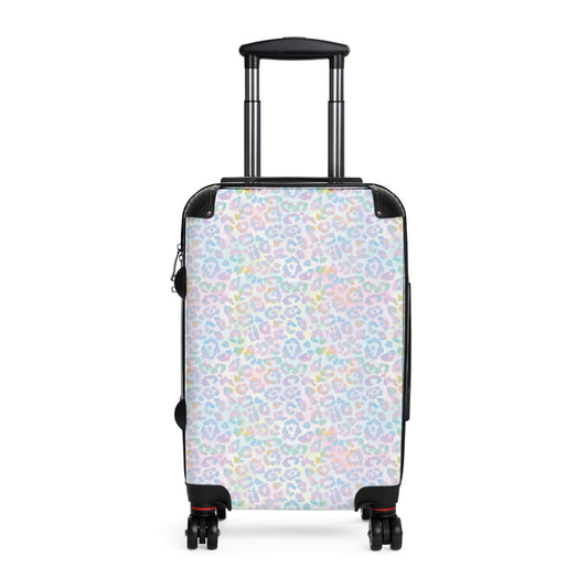 Pink Tie-Dye Leopard Print Suitcases Available in 3 Sizes (Small, Medium, & Large)
