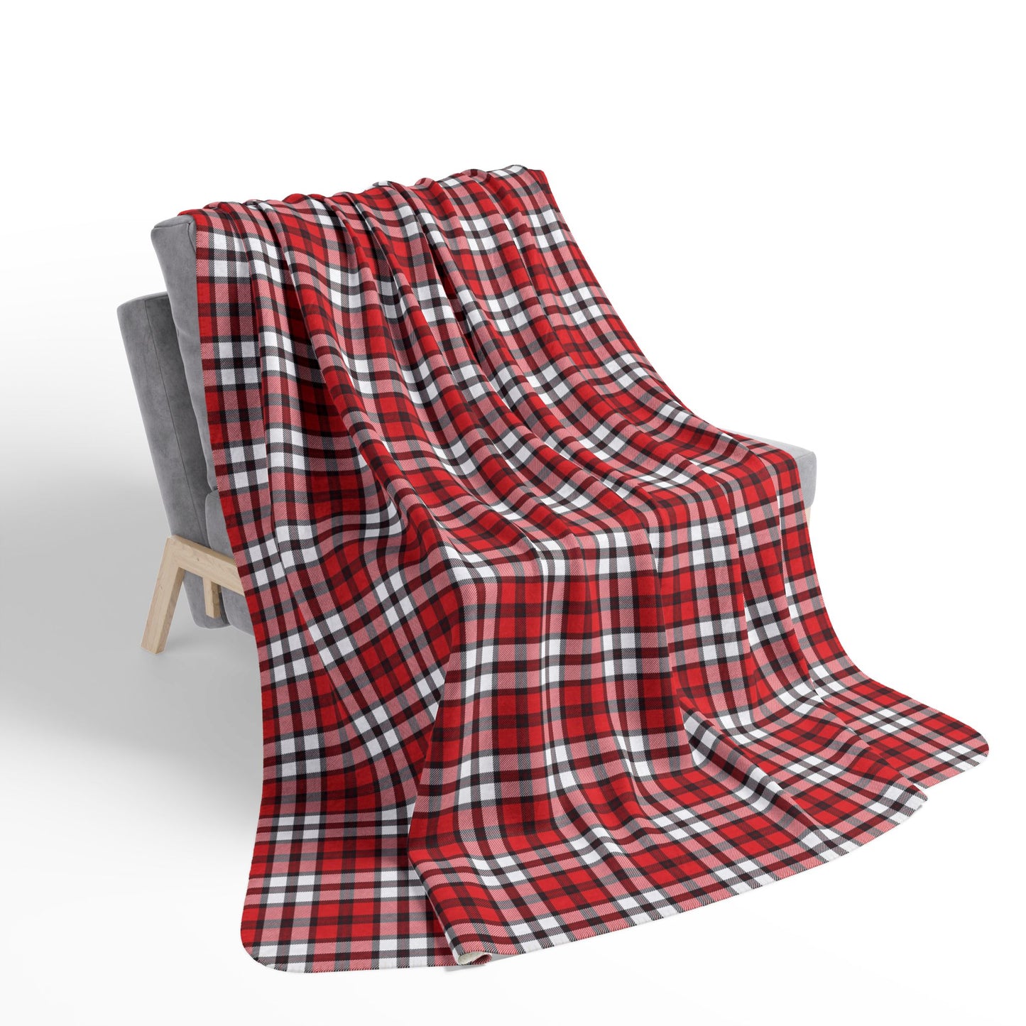 Red Cape Breton Tartan - Ultimate Fleece Sherpa Blanket – Soft, Stylish & Ready for Cozy Nights