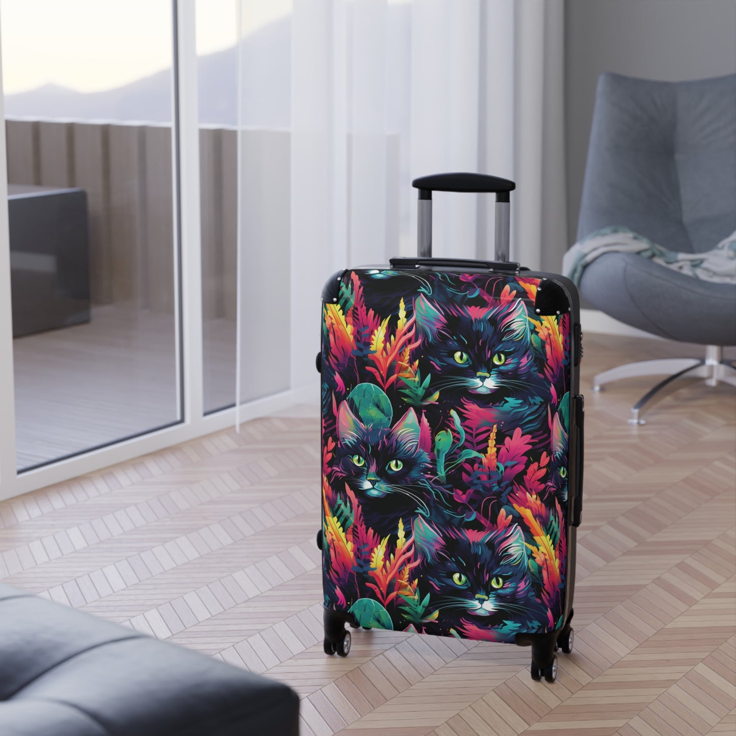 Tropical Felines - Suitcases Available in 3 Sizes (Small, Medium, & Large)