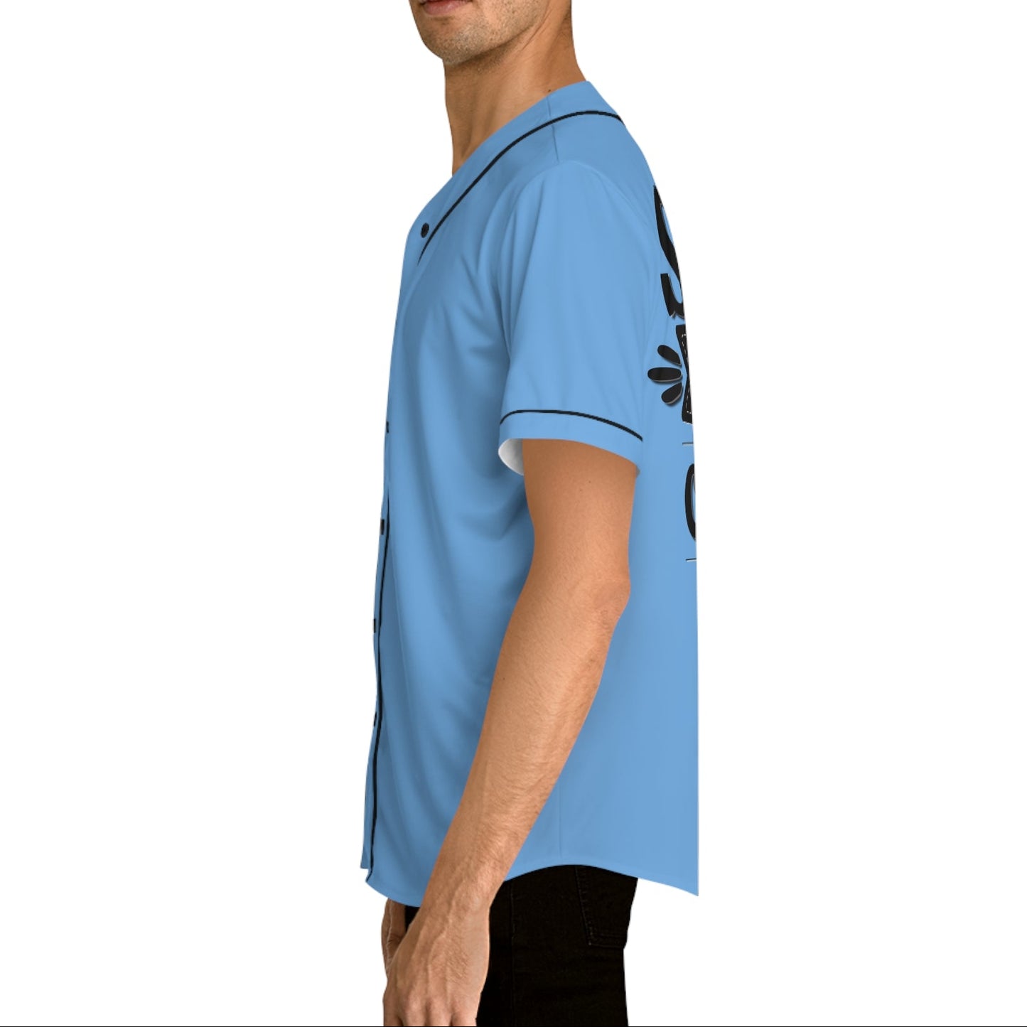 Shhh No One Cares | Men's Baseball Jersey - Print on Back