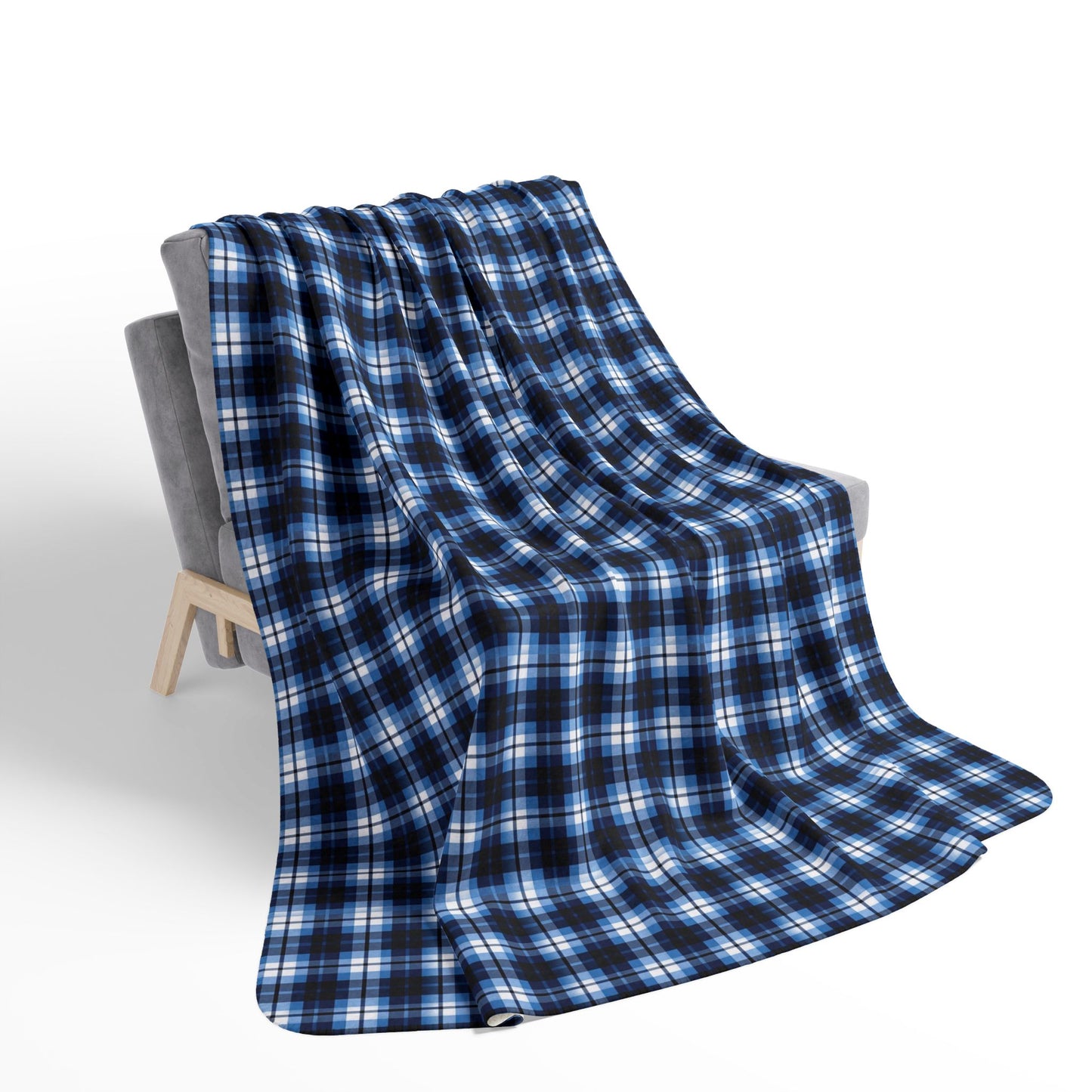 Blue Canadian Tartan - Ultimate Fleece Sherpa Blanket – Soft, Stylish & Ready for Cozy Nights
