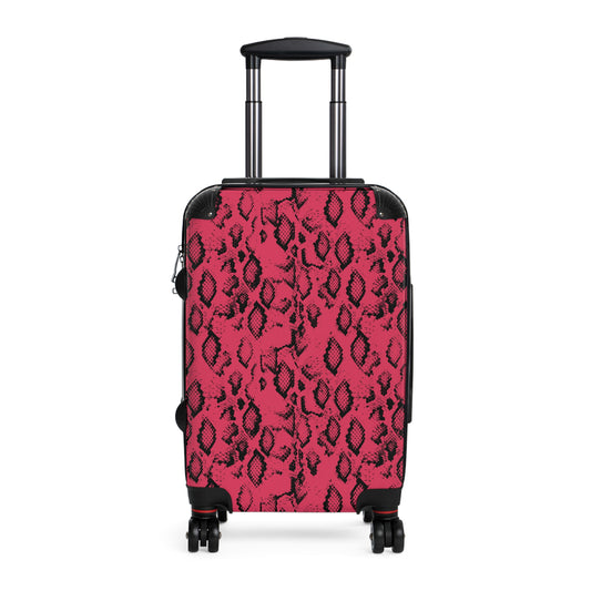 Pink Snake Skin - Suitcases Available in 3 Sizes (Small, Medium, & Large)