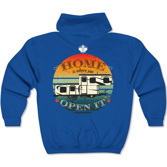 Home Is Where You Open It - TRAILMANOR - Unisex Heavy Blend™ Full Zip Hooded Sweatshirt - Zip-Up Hoodie