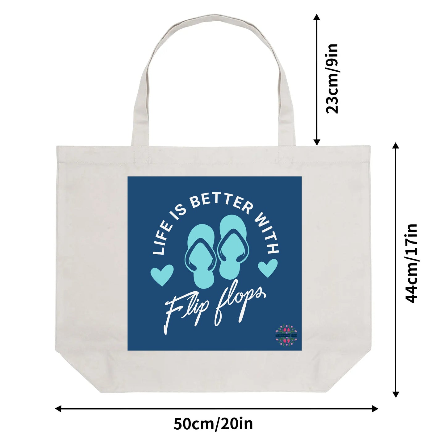 Life Is Better With Flip Flops | Eco-Friendly Cotton Tote Bag – Spacious & Durable Design