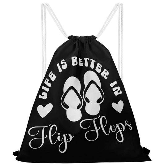 Life is Better in Flip Flops Drawstring Bag