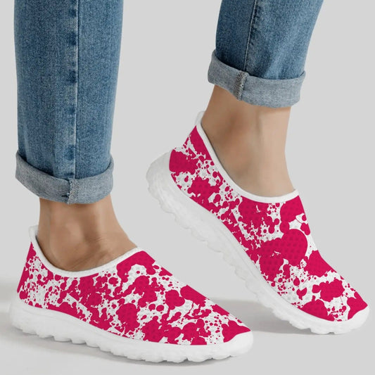 Womens Splatter Mesh Summer Slip-On Shoes