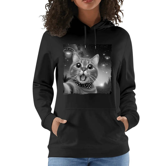 Funny UFO Cat Selfie - Unisex Soft 100% Cotton Sweatshirts and Hoodies