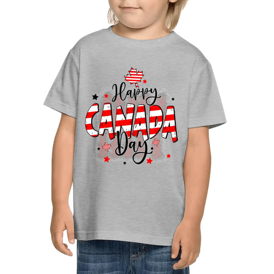Fun Kids Canada Day Tees - 100% Soft Cotton Double-Sided Print Camping T-Shirts