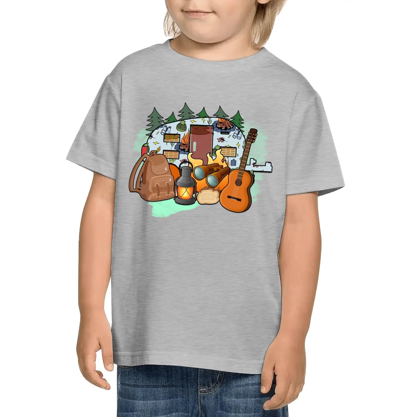 Our Trailer is a TrailManor Camping Double-Sided Print Tees For Kids - 100% Soft Cotton Double-Sided Print Camp T-Shirts