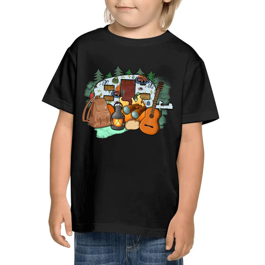 Our Trailer is a TrailManor Camping Double-Sided Print Tees For Kids - 100% Soft Cotton Double-Sided Print Camp T-Shirts