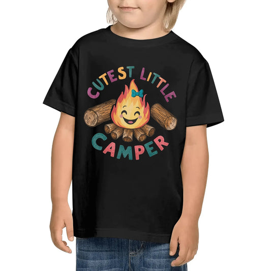 Fun Kids Camp Shirts - 100% Soft Cotton Double Sided Print Camping T-Shirts