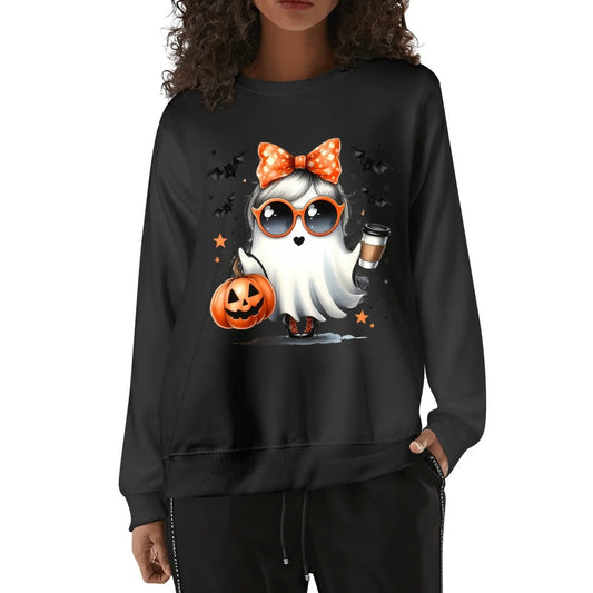 Bougie Pumpkin Spice Drinking Halloween Ghost - Unisex Soft 100% Cotton Sweatshirt