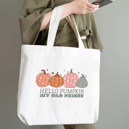 Hello Pumpkin My Old Friend | Eco-Friendly Cotton Tote Bag – Spacious & Durable Design