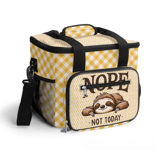 NOPE Not Today - Fun Sloth Insulated Picnic Bag Leakproof Cooler Bag Lunch Box