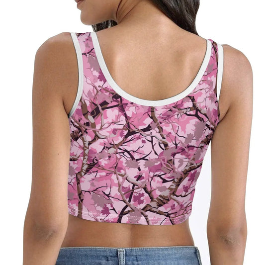 God Loves Me - Camo Back - Womens Summer Stretch Crop Tank Top