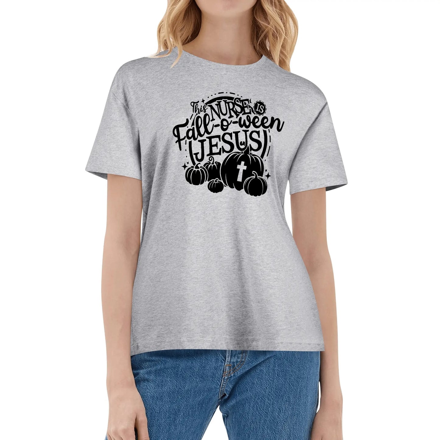 This Nurse FALL-o-ween Jesus | Women's Super Soft 100% Cotton T-Shirt