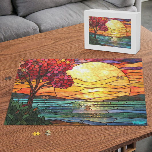Stained Glass Sunset - Jigsaw Puzzle (500 Pcs)