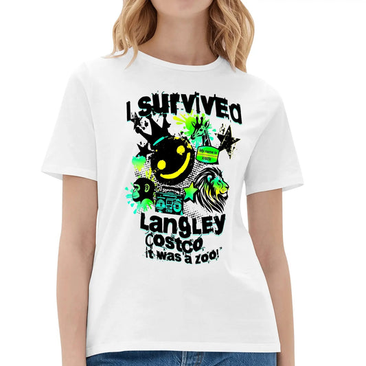 I Survived Langley Costco - It Was A Zoo - Womens Super Soft 100% Cotton T-Shirt