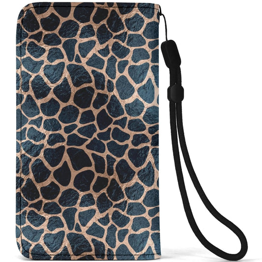 Giraffe Rose Gold Print | Flip Phone Wallet Case – Stylish Protection & Function - Fits Most Mobile Phones