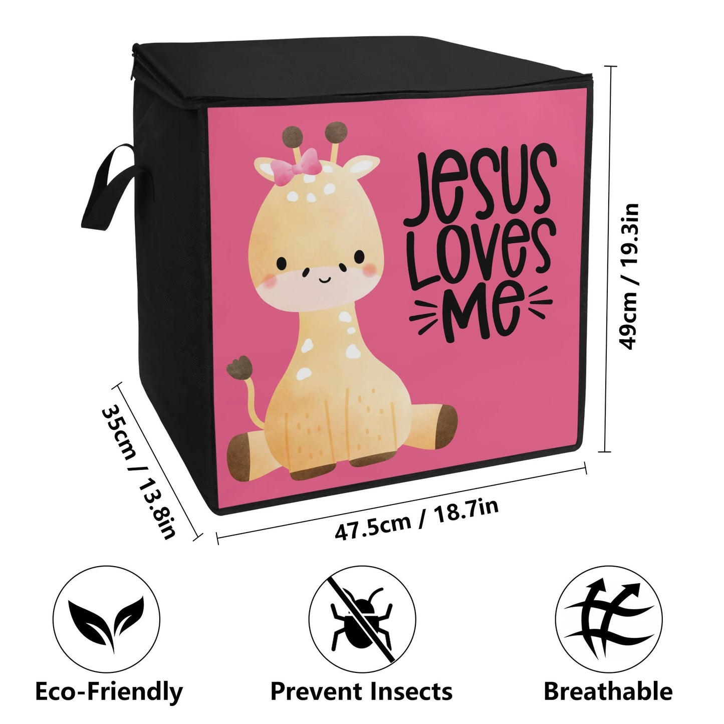 Baby Giraffe - Bedding/Toys Storage Box ZIPPERED Collapsible Bag