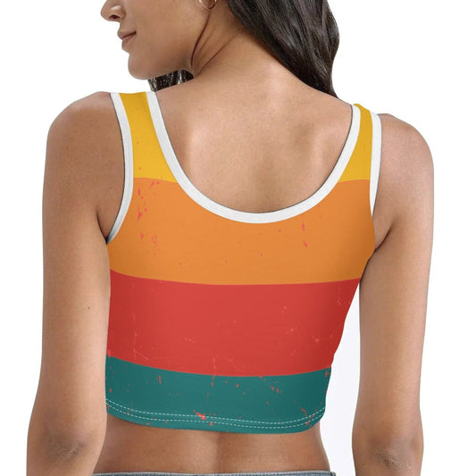 Sunrise Sunburn Sunset Repeat - Women's Casual Summer Sleeveless Stretch Crop Tank Top Shirts