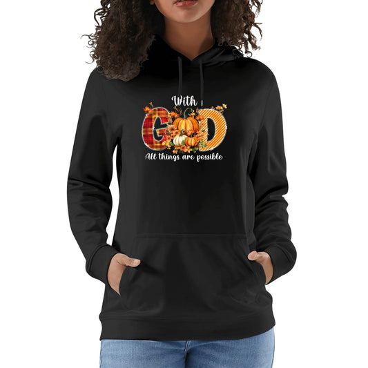With God All Things Are Possible - Unisex 100% Soft Cotton Hoodie - Celebrate Fall