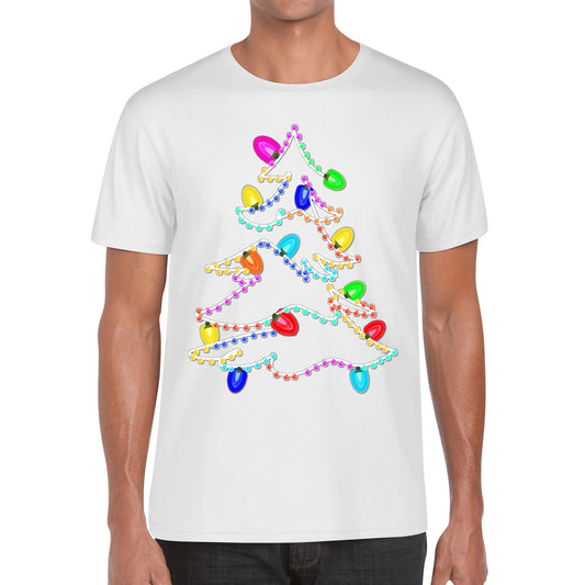 Twinkling Lights Christmas Tee | Men's 100% Soft Cotton T-Shirt