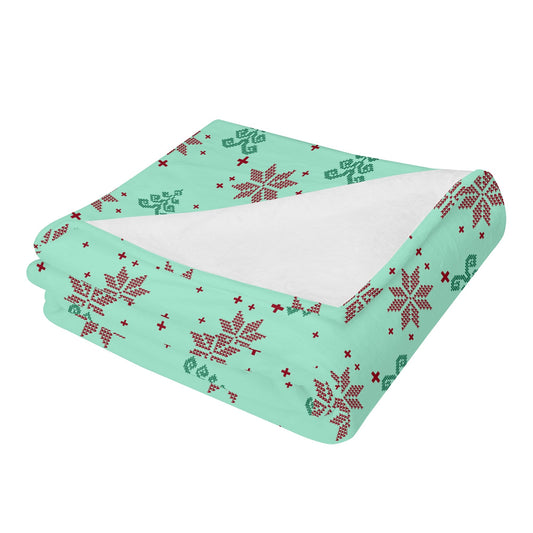 Poinsettia & Tree Long Vertical Flannel Breathable Blanket in 4 Sizes