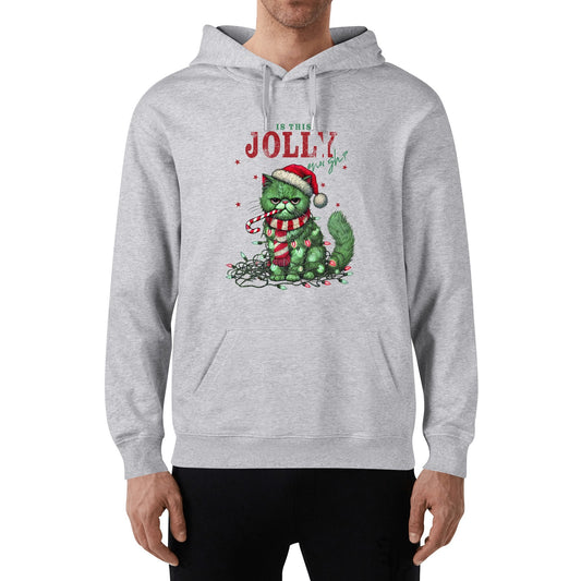 Is This Jolly Enough - Unisex 100% Soft Cotton Hoodie - Grumpy Cat Christmas Hooded Pullover