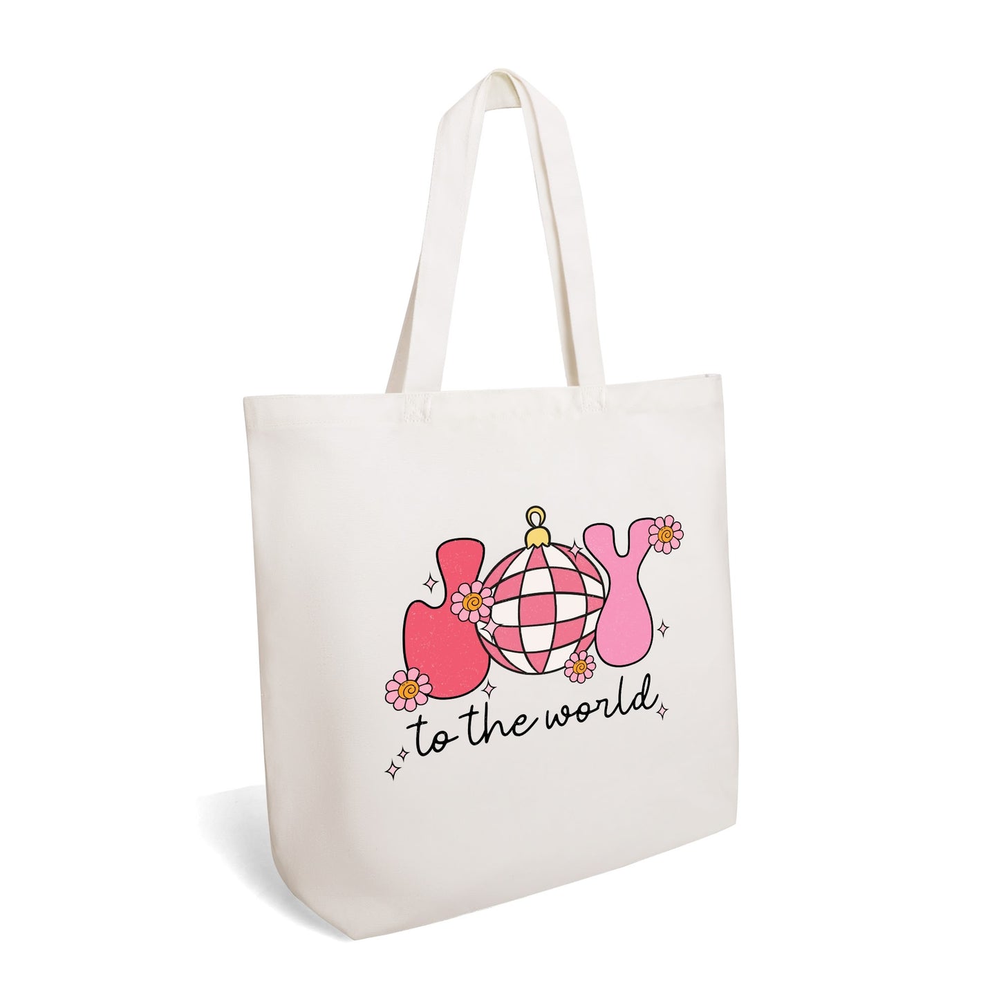 Retro Joy To The World | Eco-Friendly Cotton Tote Bag – Spacious & Durable Design