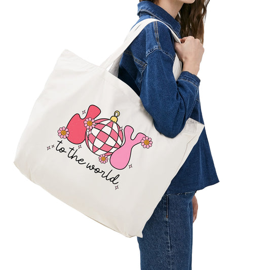 Retro Joy To The World | Eco-Friendly Cotton Tote Bag – Spacious & Durable Design