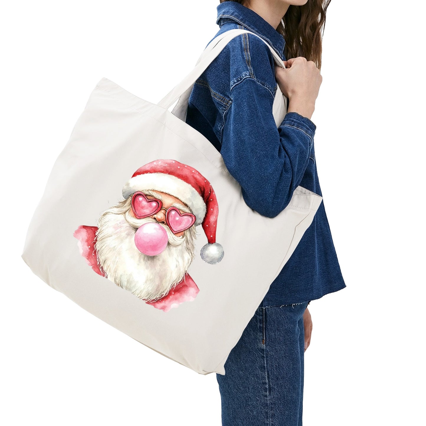Cheeky Bubble Blowing Santa | 100% Cotton Tote Bag - Eco-Friendly