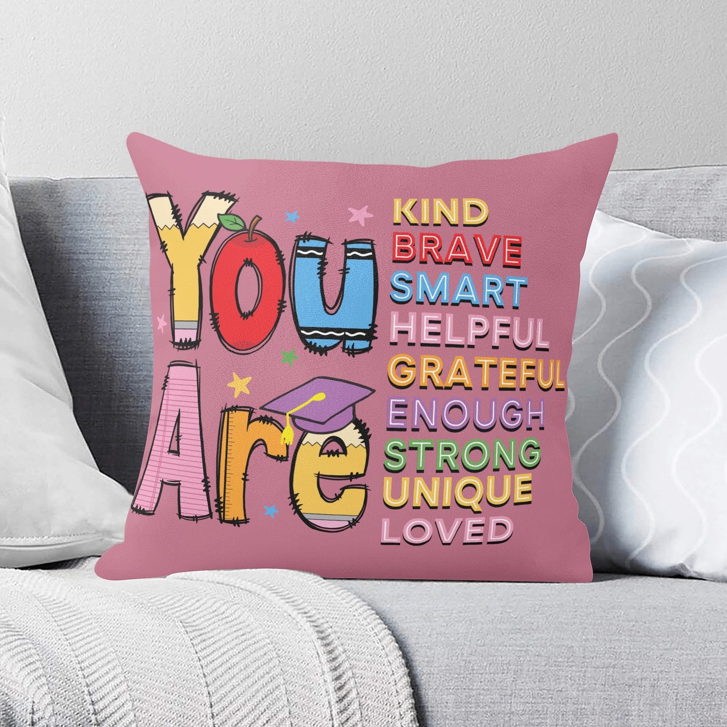 You Are Worthy – Cozy Pillowcase (18x18 In)