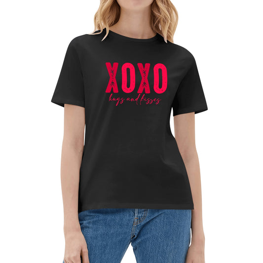 XOXO Hugs & Kisses - Womens 100% Soft Cotton T-Shirt