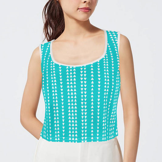 Abstract Triangles Women's Crop Tank Top – Soft, Lightweight, Versatile Fit (S-5XL)