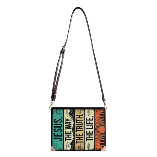 Jesus The Way Truth & Life | Crossbody Bible Bag - Hands-Free Book Carrier