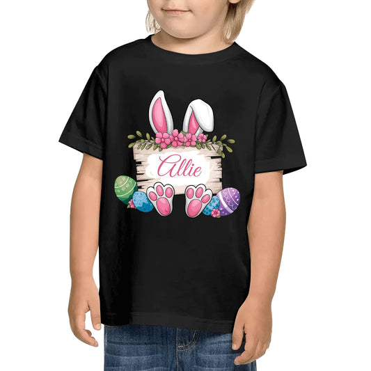 Easter Bunny Personalizable Kids100% Soft Cotton T-Shirt