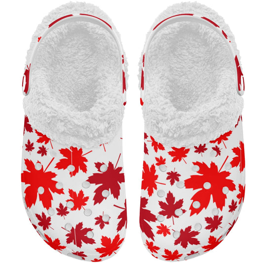 Canadian Maple Leaves | Fleece-Lined Clog Slippers | Cozy, Versatile & Built for Everyday Comfort